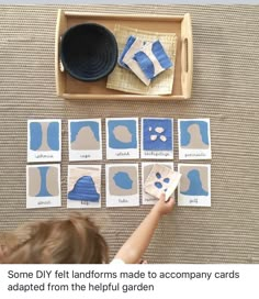 some diy felt landforms made to accompany cards adapted from the helpful garden