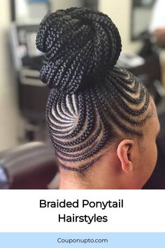 Stunning cornrow hairstyle ideas | Trendy hairstyle ideas Caribbean Braids, Ponytail Braids For Black Women, African Ponytail, Ponytail Braid Styles, Ponytail Braid Hairstyles, Different Hair Textures, Cornrows For Girls, Weaving Hairstyles, Big Ponytail