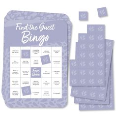 the find the guest game is shown with four squares and one piece of paper on top