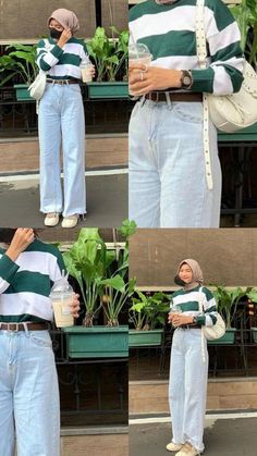 Outfit Rajut, Ootd Sweater, Casual Holiday Outfits, Street Hijab Fashion, Hijab Style Casual, Style Hijab, Casual Hijab Outfit, Fashion Muslim, Hijabi Outfits Casual