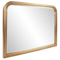 a gold framed mirror on a white background