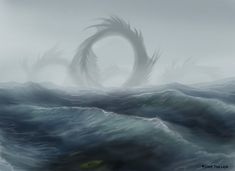 an image of a dragon in the ocean