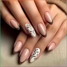 Dec 6, 2023 - Discover (and save!) your own Pins on Pinterest. Plant Nail Ideas, Nails Acrylic French Tip Color, Nail Art Designs Brown, Ongles Beiges, French Manicures, Romantic Nails, Casual Nails, Manicure Nails, New Year's Nails