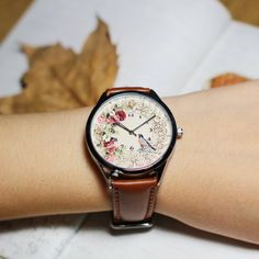 Birds and floral,Vintage Bird watch, Wrist Watch, Women Watch, Leather Watch, Men's Watch, Unisex Wa Mens Tag Heuer Watches, Wrist Watch Women, Vintage Bird, Rolex Men, Watch Women, Unisex Watches, Valentine's Gift, Vintage Birds, Women Wrist Watch