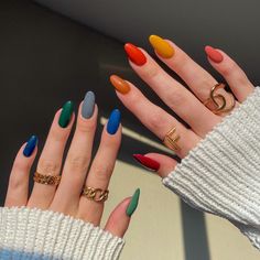 Nails And Rings, Nail Portfolio, Multicolored Nails, Nagellack Trends, Lorelai Gilmore, روتين العناية بالبشرة, Art Easy, 2025 Vision