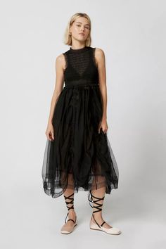 UO Becky Sheer Tulle Midi Dress | Urban Outfitters Sheer Black Dress, Wedding Fits, Black Sheer Dress, Flowy Midi Dress, Fall Photo, Fall Photoshoot