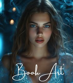 a beautiful young woman with blue eyes is posing for the cover of a book art