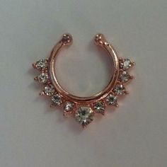 This Is A Brand New Rose Gold Fake Septum Ring With Clear Crystals, Rg36 This Is A Boutique Item. Bundle Any Three $7 Or $8 Items And Offer Me $16 And I Will Accept! #Boho #Festival #Fest #Festivalbracelet #Festivaljewelry #Concertjewelry #Concert #Concertbracelet #Silverbracelet #Summer #Summerjewelry #Coachella Rose Gold Metal Rings For Wedding, Elegant Rose Gold Copper Rings, Rose Gold Copper Jewelry For Anniversary, Anniversary Rose Gold Copper Jewelry, Fake Septum Ring, Fake Nose Ring, Festival Bracelets, Belly Button Piercing Jewelry, Elegant Wedding Rings