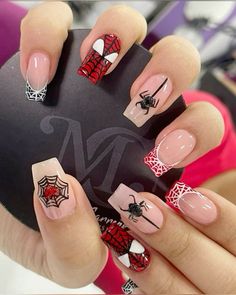 Scene Pfp, Halloween Nails Easy, Band Nails, Fake Nails Designs, Cute Simple Nails, Summery Nails