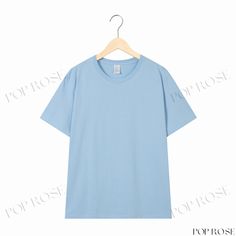 Upgrade Version Loose Fit Solid Color Cotton T-shirt Blank Short Sleeve Promotional Shirt Cultural Shirt Printing Light Blue Solid Color Short Sleeve Tops, Light Blue Short Sleeve Solid Top, Light Blue Short Sleeve Tops, Blue Solid Short Sleeve T-shirt, Blue Short Sleeve Solid Color T-shirt, Light Blue Crew Neck Shirt For Summer, Basic Solid Color Short Sleeve Tops, Basic Short Sleeve Solid Color Tops, Light Blue Short Sleeve Plain Tops