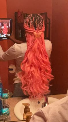 Pink French Curl Braids, Pink Braids, French Curl Braids, Curl Braids, Twisted Hair, French Curl, Cute Box Braids, Goddess Braids Hairstyles, Cute Braided Hairstyles