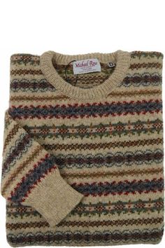 a sweater that is knitted with multicolored stripes