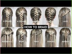 I’ve been thinking that it would be cool with a basic tutorial of the 10 most common braids. In this video I have created a quick tutorial for the10 braids, ... How To Do A Basic Braid, Barbie Braids Hairstyles, Braids For Thinner Hair, How To Braid Hair For Beginners, Hairstyle Barbie, Easy Braids For Beginners, Basic Braids, Quick Braids, How To Braid