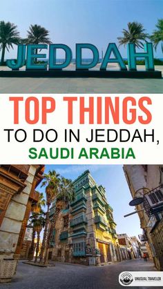 the top things to do in jordan, with text overlaying it and palm trees