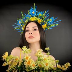 Ukrainian Modern Ethno Flower Crown Wreath Flower, Floral Halo, Flower Crowns, Flower Wreath, Flower Crown, Headpiece