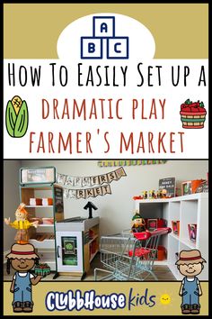 an image of how to easily set up a dramatic play farmer's market