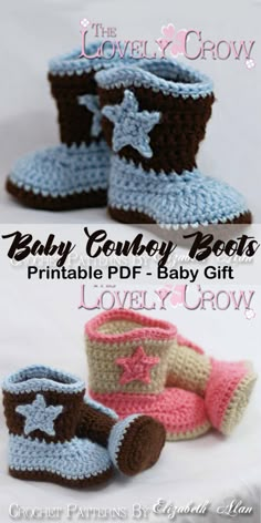 baby cowboy boots crochet pattern is shown