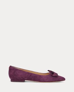 Londyn Bow-Trim Suede Ballet Flat Fashion Goals, Ralph Lauren, Trim, Women Shoes