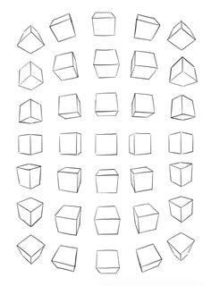 a bunch of different shapes that are drawn on paper