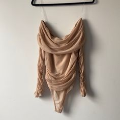 -Fashion Nova -Brand New -Mesh (Not See Thru) -Tan Color -Lots Of Stretch -Soft Inside Material -Snap Bodysuit -Long Sleeve -Scrunch Sleeves Chic Beige Bodysuit For Party, Chic Beige Party Bodysuit, Beige Bodysuit For Spring Parties, Spring Party Beige Bodysuit, Beige One-piece Bodysuit For Party, Summer Sheer Long Sleeve Bodysuit, Summer Long Sleeve Mesh Bodysuit, Sheer Mesh Long Sleeve Bodysuit, Sheer Stretch Long Sleeve Bodysuit