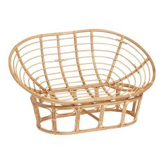 a round bamboo basket on a white background