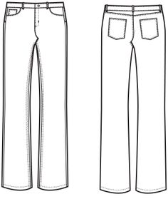 the front and back views of a pair of jeans