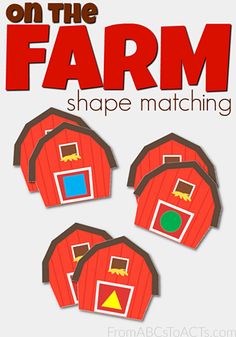 the farm shape matching game for kids to play with their own animals and other things