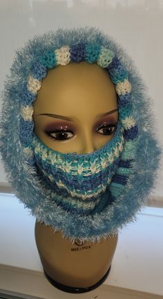 This hat, scarf, mask combination will keep you warm during the winter or cold times. It is also pleasant enough to wear it as fashion accessories with you outfits. I like to call these products DebOvers, made from soft crochet yarn. 100% handmade, comes in a variety of color. if you don,t see your color do not worry, send me a message and it will be made Scarf Mask, Cold Time, Soft Crochet, Clothing Gifts, Hat Scarf, Bridesmaid Outfit, Bridesmaids Gifts, Clothes Gift, Crochet Yarn