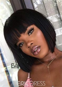 Hair Websites, Black Haircuts, 12 Inch Hair, Bob With Bangs, Bob Haircut, Grunge Hair, Short Bob Hairstyles, Wigs With Bangs, Hair Products