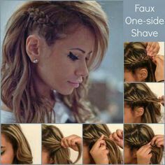 One Side Braid, Side Shave, Flat Twist Hairstyles, Side Braid Hairstyles, Curly Hair Photos, Hairstyles For Girls, Cool Braid Hairstyles, Braid Hairstyles