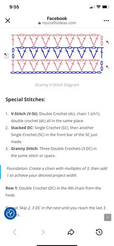 an app showing how to use the crochet stitch pattern on your iphone or ipad