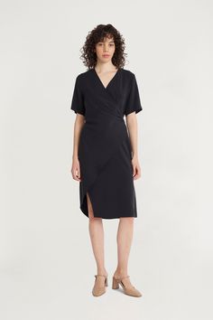 Elevate your style with the Eris dress, featuring a classic yet sleek silhouette. Eris compliments the day to day endeavors with a modern twist. Made with our soft to touch luxurious twill. Draped Bodice, Wrap Front Dress, Illusion Dress, Wrap Midi Dress, Maggy London, Dinner Dress, To Day, Nordstrom Dresses, Fit & Flare