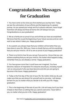 Congratulations Messages for Graduation Printable Graduation Paragraphs, Graduation Wishes For Best Friend, Congratulations Message For Graduation, School Leadership Principal, Graduation Wishes Quotes, Graduation Quotes From Parents, Grad Speech, Graduation Messages, Graduation Party Checklist