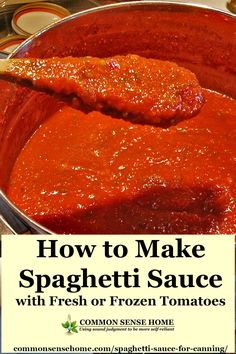 how to make spaghetti sauce with fresh or frozen tomatoes in a pan on the stove