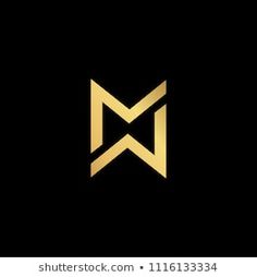 the letter m is inscribed in gold on black