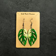 These cute lightweight earrings are a double sided design with Silver hooks.  They are made with polystyrene plastic and resin for a shiny durable finish. The earring hooks are made of nickel & lead free metal alloy. All earrings are handcrafted and may feature minor imperfections. However, I always strive to create a meticulously finished, polished product. Handmade Leaf-shaped Earrings, Leaf-shaped Jewelry Gift, Nature-inspired Leaf Earrings For Everyday, Trendy Leaf-shaped Jewelry Gift, Unique Leaf-shaped Earrings For Gift, Everyday Leaf-shaped Jewelry With Matching Earrings, Unique Nickel-free Leaf-shaped Earrings, Leaf-shaped Earrings For Gift, Hypoallergenic Leaf-shaped Earrings