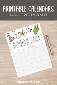 a calendar with flowers and leaves on it, next to a cup of coffee that says'2013 calendar blank templates '