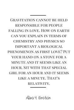 an image of a quote from albert einstein on the theme of gravity and gravity, which is