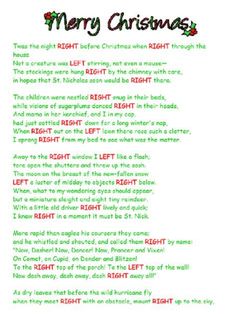 a christmas poem written in green and red