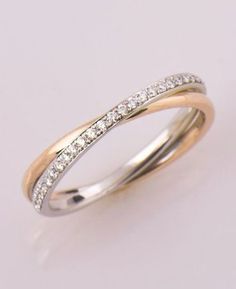 two tone gold and diamond wedding band