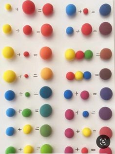 an array of different colored balls and numbers on a white background with the words, how many