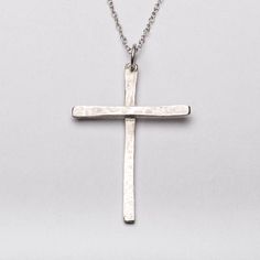 This Slim Style Cross pendant necklace is handmade of solid Sterling Silver (92.5% pure silver) in my studio. The cross has been hand hammered for a rugged and strong look. Cross size: 1 3/4 inch (4.5 cm) x 1 1/4 inch (3 cm) Necklace chain: choose your length and material Silver Cross Jewelry, Mens Sterling Silver Necklace, Silver Jewelry Diy, Silver Handmade Jewelry, Silver Jewelry Box, Sterling Silver Promise Rings, Silver Necklaces Women, Slim Style, Sterling Silver Cross Pendant