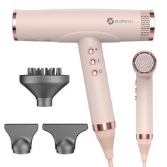 PRICES MAY VARY. 【2000W Powerful High-speed Motor, Super-fast Drying】 Slopehill professional hair dryer features an airflow of 26 m/s and a speed of 110,000 RPM, suitable for salon and home. Compact and stylish brushless hair dryers is more suitable for women 【Bio Ceramic and Ion Hair Care Technology】 Ionic hair dryer delivers 30 million negative ions with a steady distribution, using 100 times/second of sophisticated temperature control. Static electricity is reduced with a blow dryer using far Rotating Hair Dryer, Diffuser Attachment, Compact Hair Dryer, Hair Dryer Accessories, Hair Dryer Diffuser, Portable Hair Dryer, Hair Diffuser, Best Hair Dryer, Ionic Hair Dryer