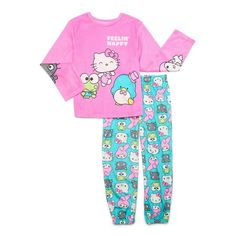 The most important part of a nighttime routine? Cute pajamas! This 2-Piece Hello Kitty Pajama Set is an ultra-adorable and super-soft duo. The easy pullover top features a trendy Hello Kitty graphic. The relaxed, pull-on pants have an elastic waistband for extra comfort and quick change. Shell love wearing it as a set or have fun mix and matching it with other pieces in her sleepwear collection. Size: 4/5.  Color: Pink.  Gender: female.  Age Group: kids. Nighttime Routine, Princess Kids, Cute Pajamas, Adult Drinks, Kids Outfits Girls, Girls Pajamas, Kids Sleepwear, Girls Long Sleeve, Pull On Pants