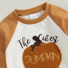 Includes: RomperMaterial: Cotton BlendGender: Boys & GirlsPattern: Letters, PumpkinSleeve Length: LongSummary: Baby Toddler Long Sleeve Embroidered The Cutest Pumpkin in the Patch Fall Autumn Romper Embroidered Long Sleeve Sets For Fall, Cute White Sets For Fall, Cotton Patchwork Crew Neck Sets, Long Sleeve Brown Sets For Fall, Brown Long Sleeve Sets For Fall, Cotton Long Sleeve Top With Appliques, White Long Sleeve Patchwork Sets, Embroidered Cotton Sets For Fall, Cute Long Sleeve Sets For Fall