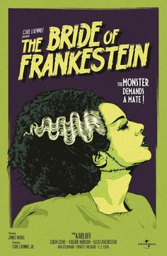 the bride of franksten poster with an image of a woman's head