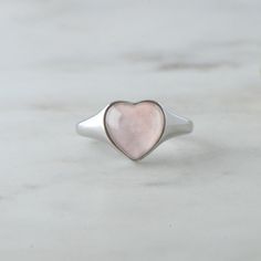 Rose Quartz Heart Ring – Sami Jewels Benefits Of Rose Quartz, Heart Shaped Rose, Layering Diamond Necklaces, Rose Quartz Jewelry, Silver Heart Ring, Rose Quartz Heart, Pure Love, Rose Quartz Ring, Rose Quartz Stone