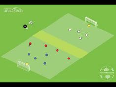 an animated soccer game with balls on the field