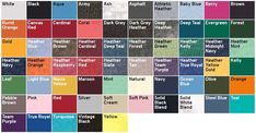 the color chart for different shades of paint