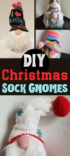 this is an image of diy christmas sock gnomes